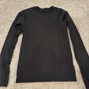 lululemon black running long sleeve ribbed
